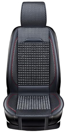 Couvre SièGe Billes Bois Coussin de siège de voiture en perles de bois, housse de siège de voiture en cuir frais d'été, tapis de siège de voiture respirant fait à la main, accessoires automobiles univ