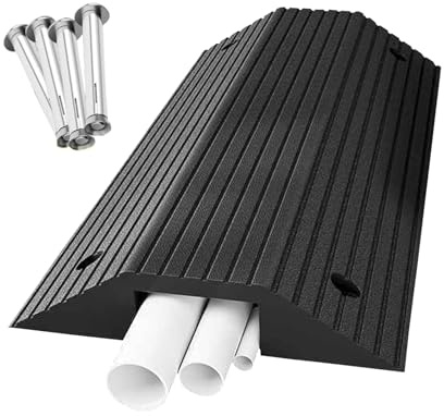 LYXBKSW Canaleta Cables Suelo de Caucho y Plástico, Antideslizantes, Pasacables Suelo para Sillas de Ruedas, Puertas y Aceras(9.5cm/3.7in)