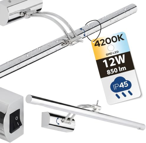 LED Spiegelleuchte für Bad – Wasserdicht Badezimmer Lampe Chrom