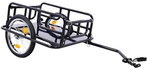 110 lbs Bike Cargo Trailer, Foldable Heavy-Duty Bicycle Wagon with Universal Quick-Release Hitch, 16 Air Tires, Steel Frame, Save Space，Ideal for Grocery Shopping, Pet Transport & Outdoor Adventures