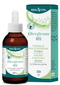 ERBA VITA Allergicum Urto integratore alimentare, supporto naturale in caso di allergie, a base di estratti vegetali tra cui Ribes nero, Viburno e Boswellia, 50 ml