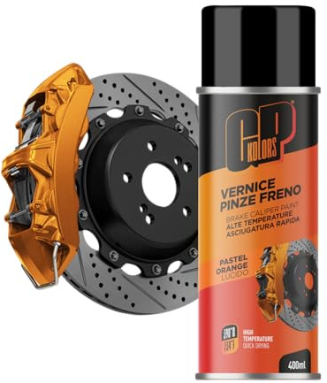 GP KOLORS Vernice Spray per Pinze Freno, Arancione, 400ml, Resistente Alte Temperature Fino a 390°C, Smalto Professionale per Tuning Auto e Moto (Finitura Lucida, Pastel Orange)