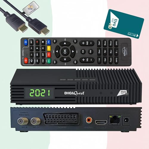 DIGIQuest Ti9 HD Sat-Receiver mit TivùSat HD Karte, HTS eCom HDMI