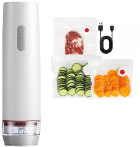 Siolite Appareil De Mise Sous Vide Compact, Machine Alimentaire Compacte Portable Silencieux, Idéal Pour le Rangement Des Vêtements et la Conservation des Aliments (30 Sacs Réutilisables)