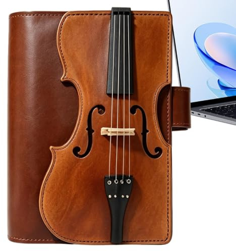 Läder Resedagbok Violindesignplaneringsbok | Vintage Journal Anteckningsbok För Arbetsplats Skola Högskola Företag Studier Personlig Planering Inköpslistor