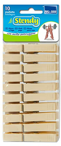 Parodi & Parodi Stendy Wäscheklammern Wäscheklammer, Kunststoff, Creme, 9 x 22 x 2.5 cm