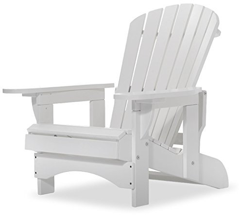 Original Dream-Chairs since 2007 Adirondack Chair „Comfort“ de Luxe in weiß mit Verstellbarer Rückenlehne Gartenstuhl Loungemöbel Gartenliege mit gerundetem Rücken maximale Belastung 160 kg