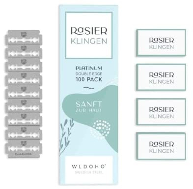 WLDOHO® Rasierklingen für Rasierhobel I 100er Pack I Klingen Set