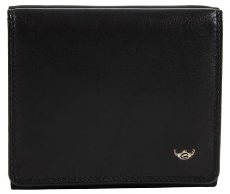 Golden Head Polo RFID Protect Billfold Coin Wallet with Large Coin Compartment Black