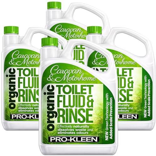 Pro-Kleen Organic Caravan Toilet Chemical Fluid Rinse Green Solution Cleaner 8L for Caravan and Motorhomes - Eco-Friendly, Formaldehyde Free - 8 Litres