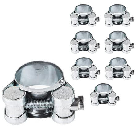 Rohrschellen, 23–25 mm, starke verstärkte Rohrschellen, verzinkter Stahlrohr-Schlauchschellen, Verbindungselemente (8 Stück, 23–25 mm), 8 Stück