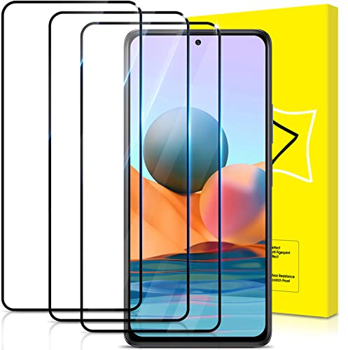 GiiYoon-3 Piezas Protector de Pantalla para Xiaomi Redmi Note 10 Pro/Note 10 Pro Max Cristal Templado,[Sin Burbujas] [Cobertura Completa] [9H Dureza] Vidrio Templado HD Protector Pantalla