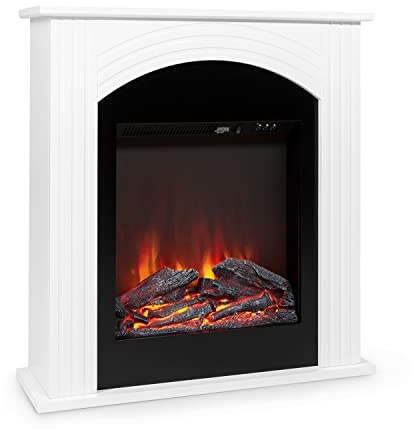 KLARSTEIN Elbrus - Chimenea Eléctrica Con 2000 W, LED y Mando a Distancia, Blanco