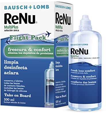 ReNu MultiPlus Solución Única, 1 x 100 ml | Bausch + Lomb, lentes de contacto blandas, elimina proteínas, mantiene la humedad de las lentes