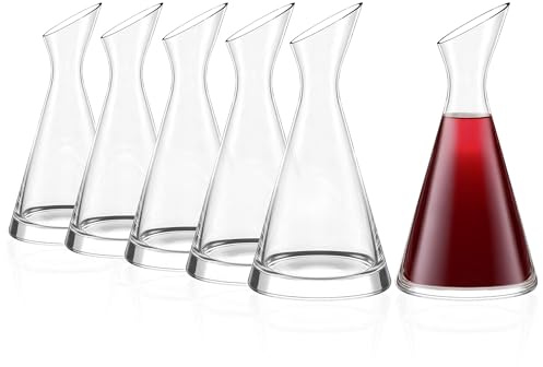 Stölzle Lausitz One for All Karaff 350 ml – Handgjord karaff i munblåst kristallglas – För vatten vin mjölk och juice – Elegant sned hals – Tål diskmaskin – Tillverkad i Tyskland