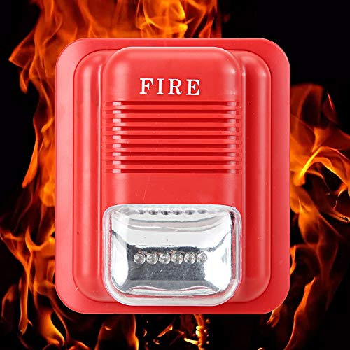 Alarme Incendie Dc12V/24V Son et Lumière Alarme de Protection Incendie Avertissement Sirène Stroboscopique Alerte Système de sécurité Alarme Sonore et Lumineuse