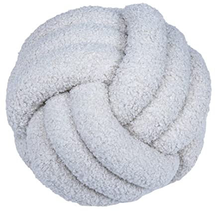 Evimstil Plüsch-Kisse Knotenkissen Knot Kissen Kopf-Kissen Inkl Füllung Nordische Kleines Deko-Kissen Bett Zimmer Dekor Spielzeug Geknotetes Kissen für Sofa Bett Dekorativ,Grau weiß,22cm