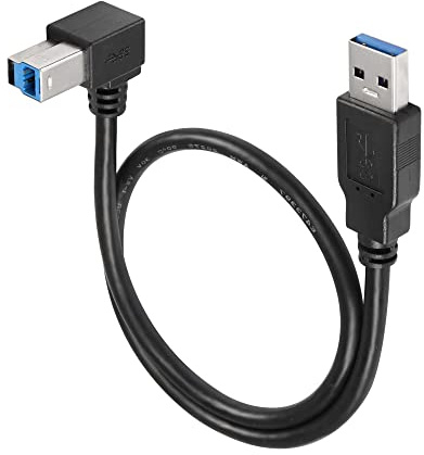 SinLoon USB 3.0-Druckerkabel, 90 Grad, USB 3.0 Typ A Stecker auf Typ B Stecker, Hochgeschwindigkeits-Druckerkabel für Festplatte, Drucker, Scanner, USB-Hub, Monitor und mehr (Right)