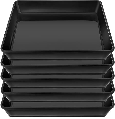 LWALRS Lot de 5 soucoupes carrées en Plastique de 25,4 cm pour Plantes d'intérieur et d'extérieur, soucoupes de Jardin pour Pots de Fleurs.