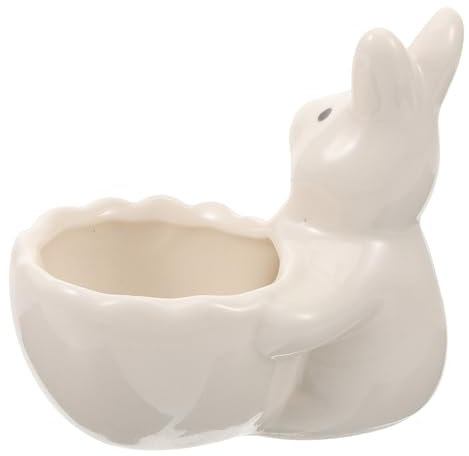 OUNONA Support à Œufs Céramique Forme De Lapin Adorable pour Décoration De Pâques Et Service