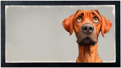 Cadouri Napfunterlage RHODESIAN RIDGEBACK, rutschfeste Fressnapfunterlage für Hunde, 45 x 25 cm, Futtermatte für den Hundenapf