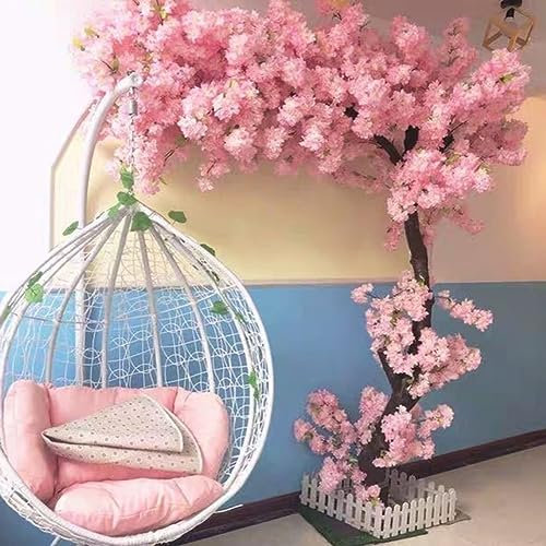 Künstliche Kirschbäume für Heimdekoration, künstliche Sakura-Rose, Stiele aus echtem Holz und realistische Blätter, Nachbildung einer künstlichen Pflanze für Sakura-Blumen, drinnen, draußen, Zuhause,