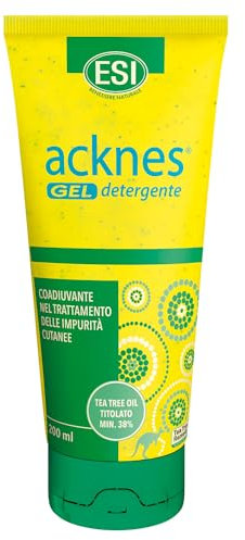 ESI - Acknes Gel Detergente Viso con Tea Tree Oil, Azione Purificante Delicata per Pelli Grasse, Contrasta Acne e Sebo in Eccesso, Dona una Pelle Uniforme e Idratata, 200 ml