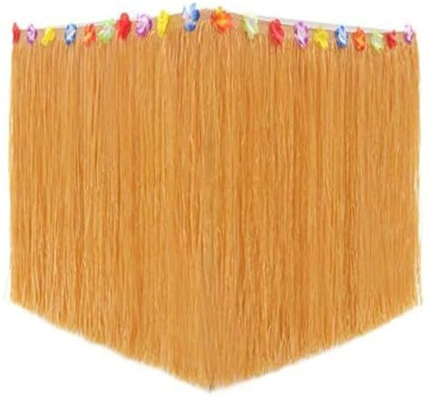 Party-Tischrock mit Fransen, Party-Tischrock, DIY Grasröcke, Hochzeit, Geburtstag, Sommer, Strand, Tischdecke, Gartendekoration, Zubehör, Tischrock (Farbe: Grün, Größe: 400 x 75 cm)(Color:Yellow,Size: