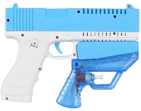 Mister Gadget - MG3572, Juguete para Niños Pistola x2 de Burbujas y Agua 2 en 1, Colores: Gris, Azul, Diversión Garantizada para los Niños