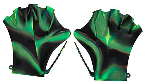 Gogogmee Verstellbare Schwimmhandschuhe aus Abriebfestem Silikon Wasserabweisende Tauchhilfshandschuhe für Aquafitness und Schwimmtraining rutschfest für Pool und Schwimmbad