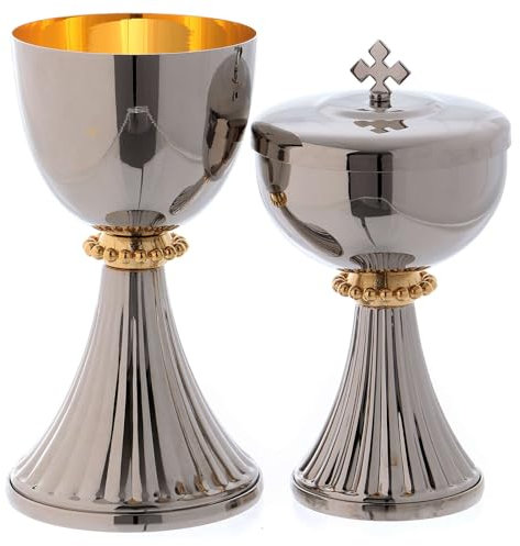 Holyart Calice et ciboire Saint Germain Laiton argenté intérieur doré, Ciboire