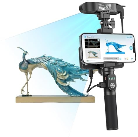 Creality 3D Scanner Ferret Pro, Offizieller CR Scan Ferret Pro 3D Scanner, Drahtlosem Scannen, Anti Shake Tracking, schneller Vollfarbscan, 0,1mm Genauigkeit