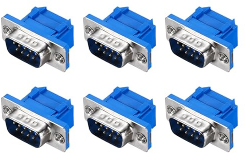 sourcing map Connettore D-sub DB9 IDC a crimpare presa maschio a 9 pin 2 file maschio porta seriale breakout per apparecchiature meccaniche computer CNC confezione da 6