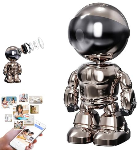 Explcior Wireless Indoor Motion Detection Camera, Wireless with Phone App 2k 5g/2.4ghz WiFi Home Security Baby/Pet Indoor Camera, for Color Night Vision, Siren Alarm, Human Detection(Silver Plated)