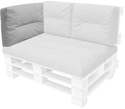 Palettenkissen, Rückenkissen Set 60 x 45cm - Auflagen für Paletten Europaletten Palettensofa und Palettenmöbel Palettenpolster – Gesteppte Kissen gefüllt mit granuliertem, Gartensofakissen, aschgrau
