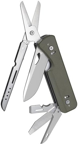 ROXON S505G Flex Shears – modulär designmultiverktyg med solid stor sax – utbytbart blad från BA01-BA17 och utbytbara verktyg från FT01-FT12 (grön)