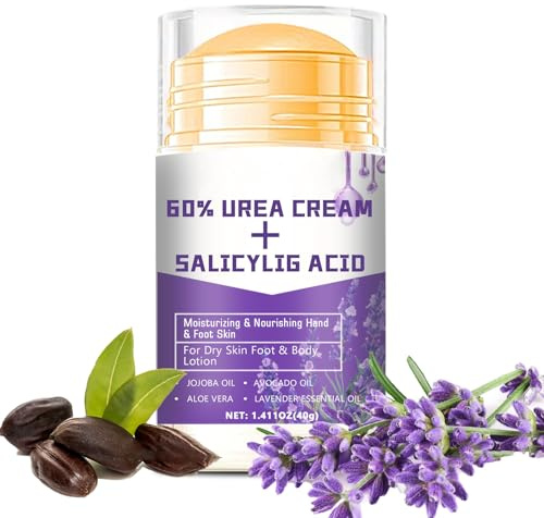 60% Urea Cream Stick With Salicylig Acid for Cracked Heel, Repair Foot Balm Stick Moisturising and Relieves Cracking and Dryness Heel Balm for Dry Cracked Feet Hydrates Foot Hand Repair Cream 1.41oz