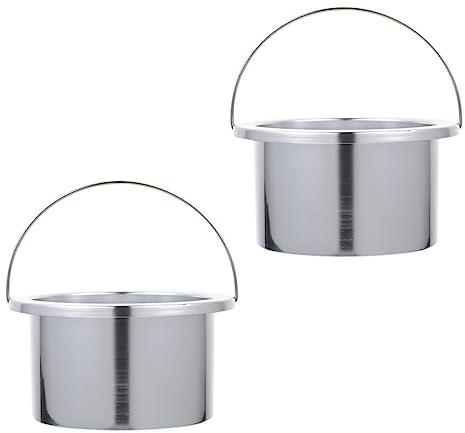 Angoily 2pcs Aluminum Wax Melting Inner Pot Non-stick Wax Melt Pot Container for Hair Removal Heater Accessory Suitable for and Depilatory Use