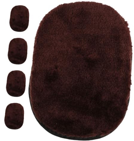 DEARMAMY 5pcs Shoe Polishing Gloves Large Faux Wool Cleaning Mitts for Leather Care Quick Buffing Waxing Shoe Shine Kit Portable for Travel Daily Use