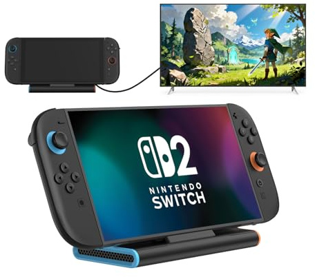 Dock per Switch 2, docking station per Nintendo Switch 2, stazione di ricarica per Switch 2 con uscita HDMI 4K@120Hz / ingresso di ricarica 100W / USB3.0