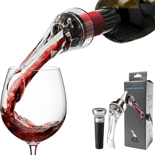 Wine Aerator,Dekantierausgießer mit Belüfter,Tropffreier Wein-Ausgießer mit Belüfter,Wein Dekanter Flaschenausgießer,Ideal für Zuhause, Feiern und Weinliebhaber