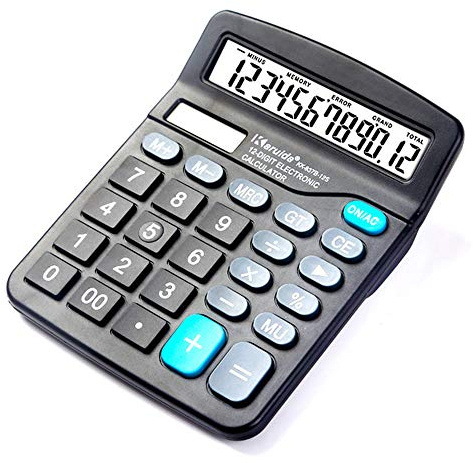 837B elektronisk kalkylator för skrivbord med 12-siffriga stor skärm stora knappar standardfunktion dubbel solenergi och batteridriven för hemmakontor affärsskola grundräknare