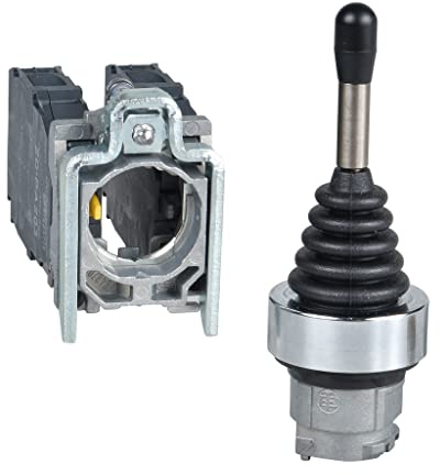 Schneider Electric Harmony XB4 Joystick, Metall, 22mm, 4 Richtungen, 1-stufig, tastend, mit Rückzug, 1S pro Richtung, schwarz, Artikelnummer XD4PA24