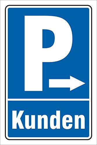 Schild Kundenparkplatz, Pfeil rechts, 450 x 300 mm