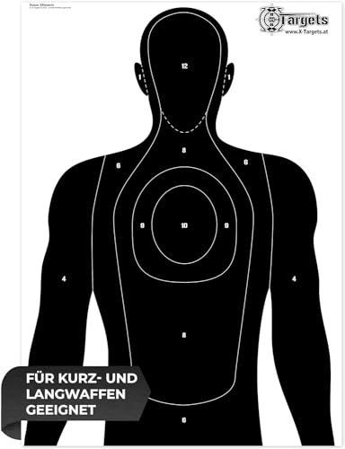 X-Targets Große Zielscheiben Human Silhouette / 50x70 cm/Papier 120g/m² (20 Stück)