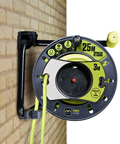 Masterplug Pro-XT Kabelspule mit umgekehrter Öffnung, wetterfester Ein-Inline-Stecker, 25 m, mit 3 Meter umgekehrtem Kabel