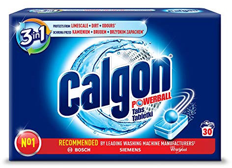 Calgon 2-in-1 Tabs, Water Softener Against Limescale and Dirt in the Washing Machine, Pack of 30
