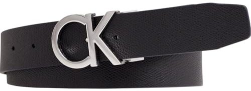 Calvin Klein Leder Gürtel 3.5 Adjustable Revable Giftset W110 Black Palmellato/Navy schwarz