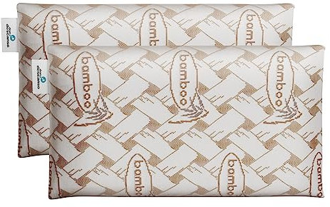 Don Descanso - Pack 2 Almohadas de Viaje Viscoelásticas Bamboo (42 x 24cm), Ergonómicas y Transpirables. Ideal para Coche y Avión, Alivia la Fatiga, Apoyo de Cabeza y Cuello. Fabricadas en España