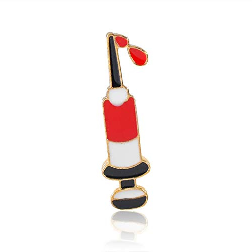 Emaille medizinische Spritze Brosche Anstecknadel Modeschmuck Geschenk für Doktor Krankenschwester